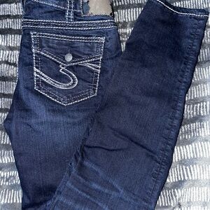 Silver Suki Mid Super Skinny Dark Blue Women's Jeans